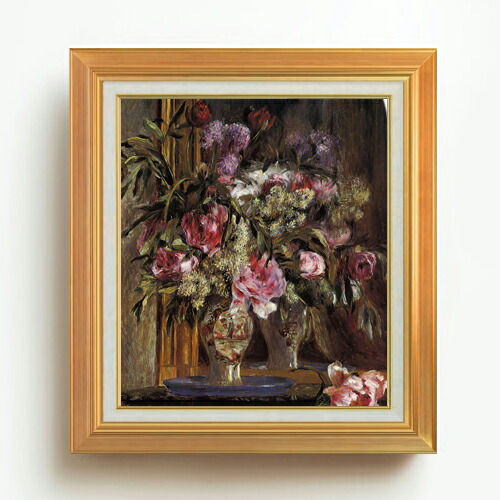 【油絵 直筆仕上げ】ルノワール 花瓶の花(2) F10 【アップグレード額】 絵画 販売 10号 油彩 静物画 677×603mm 複製画 送料無料 プレゼント ギフト 開店祝い 開業祝い 退職祝い 新築祝い リビング 玄関 モダン アートフレーム 壁掛け 33,670円