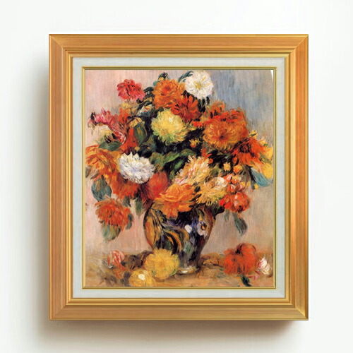 【油絵 直筆仕上げ】ルノワール 花瓶の花 F10 【アップグレード額】 絵画 販売 10号 油彩 静物画 677×603mm 複製画 送料無料 プレゼント ギフト 開店祝い 開業祝い 退職祝い 新築祝い リビング 玄関 モダン アートフレーム 壁掛け 33,670円
