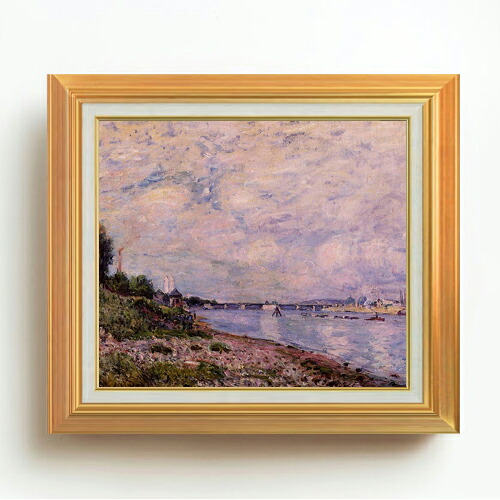 【油絵 直筆仕上げ】シスレー ブージヴァルの風景 F10 【アップグレード額】 絵画 販売 10号 油彩 風景画 677×603mm 複製画 送料無料 プレゼント ギフト 開店祝い 開業祝い 退職祝い 新築祝い リビング 玄関 モダン アートフレーム 壁掛け