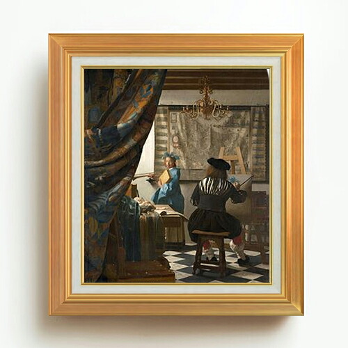 【油絵 直筆仕上げ】フェルメール 絵画芸術 F10 【アップグレード額】 絵画 販売 10号 油彩 人物画 677×603mm 複製画 送料無料 プレゼント ギフト 開店祝い 開業祝い 退職祝い 新築祝い リビング 玄関 モダン アートフレーム 壁掛け