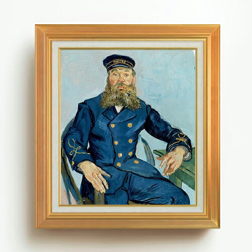 【油絵 直筆仕上げ】ゴッホ 郵便夫ジョゼフ・ルーラン F10 【アップグレード額】 絵画 販売 10号 油彩 人物画 677×603mm 複製画 送料無料 プレゼント ギフト 開店祝い 開業祝い 退職祝い 新築祝い リビング 玄関 モダン アートフレーム 壁掛け