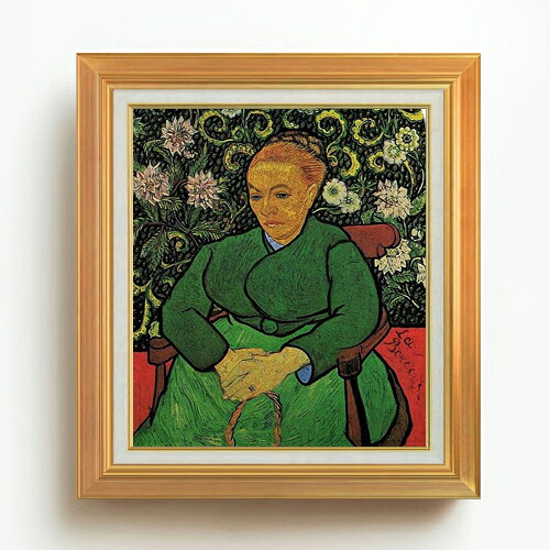 【油絵 直筆仕上げ】ゴッホ ルーラン夫人ゆりかごを揺らす女 F10 【アップグレード額】 絵画 販売 10号 油彩 人物画 677&times;603mm 複製画 送料無料 プレゼント ギフト 開店祝い 開業祝い 退職祝い 新築祝い リビング 玄関 モダン アートフレーム 壁掛け｜絵画販売アートレスト