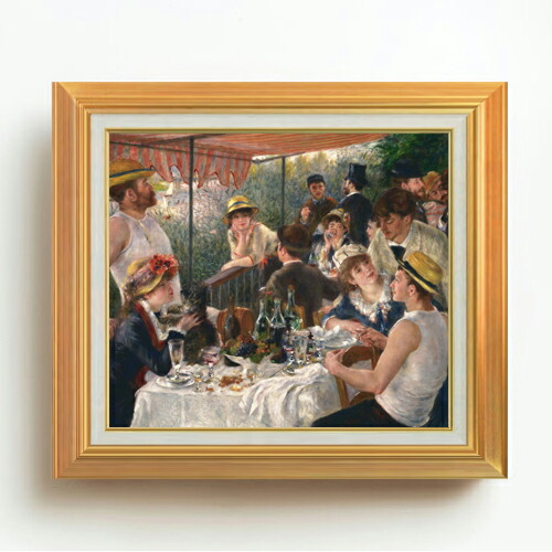 【油絵 直筆仕上げ】ルノワール 舟遊びの昼食 F10 【アップグレード額】 絵画 販売 10号 油彩 人物画 677×603mm 複製画 送料無料 プレゼント ギフト 開店祝い 開業祝い 退職祝い 新築祝い リビング 玄関 モダン アートフレーム 壁掛け 33,670円