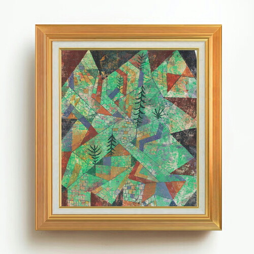 【油絵 直筆仕上げ】パウル・クレー Wald Bau F10 【アップグレード額】 絵画 販売 10号 油彩 抽象画 677×603mm 複製画 送料無料 プレゼント ギフト 開店祝い 開業祝い 退職祝い 新築祝い リビング 玄関 モダン アートフレーム 壁掛け
