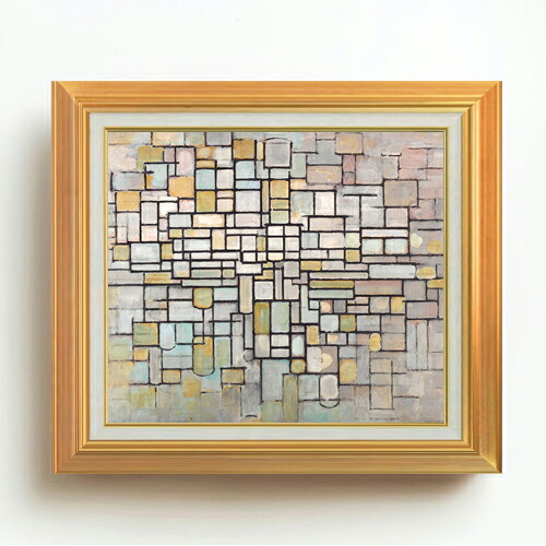 【油絵 直筆仕上げ】ピート・モンドリアン Composition no2 F10 【アップグレード額】 絵画 販売 10号 油彩 抽象画 677×603mm 複製画 送料無料 プレゼント ギフト 開店祝い 開業祝い 退職祝い 新築祝い リビング 玄関 モダン アートフレーム 壁掛け
