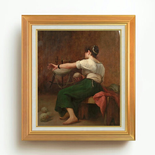 【油絵 直筆仕上げ】ファウストゾナロ Woman Winding Wool F10 【アップグレード額】 絵画 販売 10号 油彩 人物画 677×603mm 複製画 送料無料 プレゼント ギフト 開店祝い 開業祝い 退職祝い 新築祝い リビング 玄関 モダン アートフレーム 壁掛け