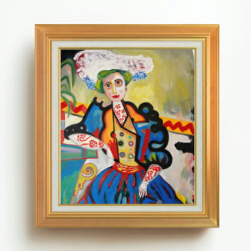【油絵 直筆仕上げ】カルドーゾ A mulher F10 【アップグレード額】 絵画 販売 10号 油彩 抽象画 677×603mm 複製画 送料無料 プレゼント ギフト 開店祝い 開業祝い 退職祝い 新築祝い リビング 玄関 モダン アートフレーム 壁掛け