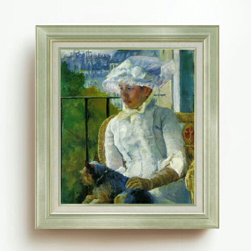 【油絵 直筆仕上げ】メアリー・カサット young girl at a window F10 【アップグレード額】 絵画 販売 10号 油彩 人物画 677&times;603mm 複製画 送料無料 プレゼント ギフト 開店祝い 開業祝い 退職祝い 新築祝い リビング 玄関 モダン アートフレーム 壁掛け｜絵画販売アートレスト