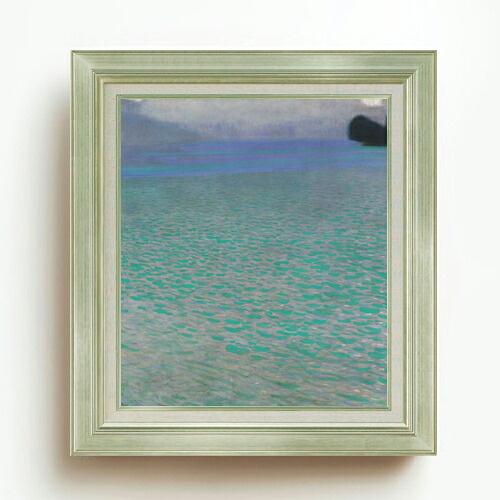 【油絵 直筆仕上げ】クリムト On Lake Attersee F10 【アップグレード額】 絵画 販売 10号 油彩 抽象画 677×603mm 複製画 送料無料 プレゼント ギフト 開店祝い 開業祝い 退職祝い 新築祝い リビング 玄関 モダン アートフレーム 壁掛け|絵画販売アートレスト