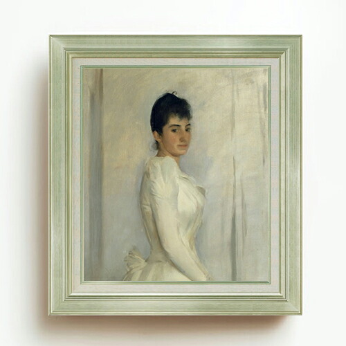【油絵 直筆仕上げ】ラモン・カザス Portrait of Montserrat Carb F10 【アップグレード額】 絵画 販売 10号 油彩 人物画 677&times;603mm 複製画 送料無料 プレゼント ギフト 開店祝い 開業祝い 退職祝い 新築祝い リビング 玄関 モダン アートフレーム 壁掛け｜絵画販売アートレスト