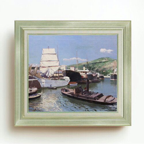 【油絵 直筆仕上げ】アバデス Port of Bilbao F10 【アップグレード額】 絵画 販売 10号 油彩 風景画 677&times;603mm 複製画 送料無料 プレゼント ギフト 開店祝い 開業祝い 退職祝い 新築祝い リビング 玄関 モダン アートフレーム 壁掛け｜絵画販売アートレスト 33,670円
