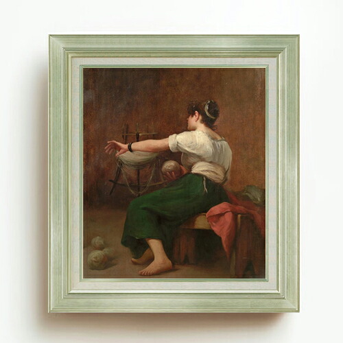 【油絵 直筆仕上げ】ファウストゾナロ Woman Winding Wool F10 【アップグレード額】 絵画 販売 10号 油彩 人物画 677×603mm 複製画 送料無料 プレゼント ギフト 開店祝い 開業祝い 退職祝い 新築祝い リビング 玄関 モダン アートフレーム 壁掛け|絵画販売アートレスト