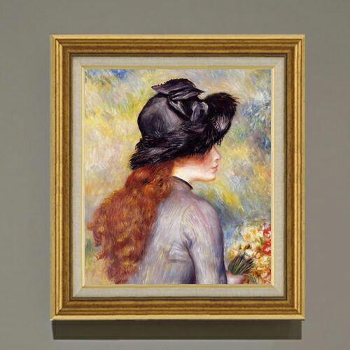【油絵 直筆仕上げ】ルノワール チューリップの花束を持つ少女 F10 【アップグレード額】 絵画 販売 10号 油彩 人物画 681×607mm 複製画 送料無料 プレゼント ギフト 開店祝い 開業祝い 退職祝い 新築祝い リビング 玄関 モダン アートフレーム 壁掛け