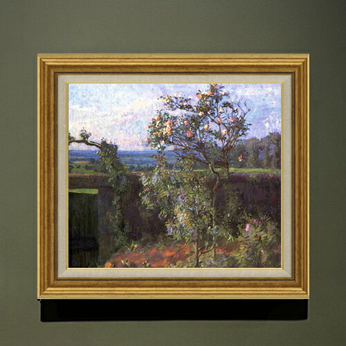 【油絵 直筆仕上げ】カイユボット イエール近郊の風景 F10 【アップグレード額】 絵画 販売 10号 油彩 風景画 681×607mm 複製画 送料無料 プレゼント ギフト 開店祝い 開業祝い 退職祝い 新築祝い リビング 玄関 モダン アートフレーム 壁掛け