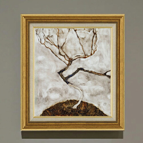 【油絵 直筆仕上げ】エゴン・シーレ Small Tree in Late Autumn F10 【アップグレード額】 絵画 販売 10号 油彩 抽象画 681&times;607mm 複製画 送料無料 プレゼント ギフト 開店祝い 開業祝い 退職祝い 新築祝い リビング 玄関 モダン アートフレーム 壁掛け｜絵画販売アートレスト