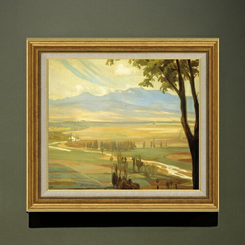 【油絵 直筆仕上げ】ディエゴ・リベラ Avila Morning F10 【アップグレード額】 絵画 販売 10号 油彩 風景画 681×607mm 複製画 送料無料 プレゼント ギフト 開店祝い 開業祝い 退職祝い 新築祝い リビング 玄関 モダン アートフレーム 壁掛け