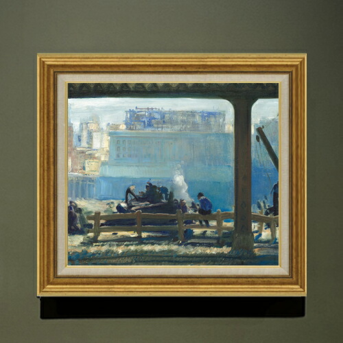 【油絵 直筆仕上げ】ジョージ・ベローズ Blue Morning F10 【アップグレード額】 絵画 販売 10号 油彩 風景画 681×607mm 複製画 送料無料 プレゼント ギフト 開店祝い 開業祝い 退職祝い 新築祝い リビング 玄関 モダン アートフレーム 壁掛け 33,670円