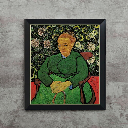 【油絵 直筆仕上げ】ゴッホ ルーラン夫人ゆりかごを揺らす女 F10 【シンプルフレーム】 絵画 販売 10号 油彩 人物画 560×485mm 複製画 送料無料 プレゼント ギフト 開店祝い 開業祝い 退職祝い 新築祝い リビング 玄関 モダン アートフレーム 壁掛け|絵画販売アートレスト
