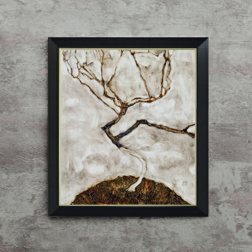 【油絵 直筆仕上げ】エゴン・シーレ Small Tree in Late Autumn F10 【シンプルフレーム】 絵画 販売 10号 油彩 抽象画 560×485mm 複製画 送料無料 プレゼント ギフト 開店祝い 開業祝い 退職祝い 新築祝い リビング 玄関 モダン アートフレーム 壁掛け