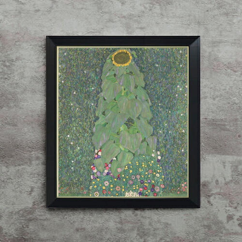 【油絵 直筆仕上げ】クリムト Sunflower F10 【シンプルフレーム】 絵画 販売 10号 油彩 抽象画 560×485mm 複製画 送料無料 プレゼント ギフト 開店祝い 開業祝い 退職祝い 新築祝い リビング 玄関 モダン アートフレーム 壁掛け