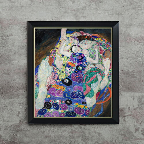 【油絵 直筆仕上げ】クリムト The Virgin F10 【シンプルフレーム】 絵画 販売 10号 油彩 抽象画 560×485mm 複製画 送料無料 プレゼント ギフト 開店祝い 開業祝い 退職祝い 新築祝い リビング 玄関 モダン アートフレーム 壁掛け