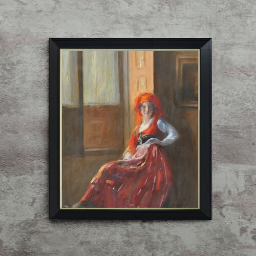 【油絵 直筆仕上げ】カルネイロ Young Lady from Minho F10 【シンプルフレーム】 絵画 販売 10号 油彩 人物画 560×485mm 複製画 送料無料 プレゼント ギフト 開店祝い 開業祝い 退職祝い 新築祝い リビング 玄関 モダン アートフレーム 壁掛け 30,875円