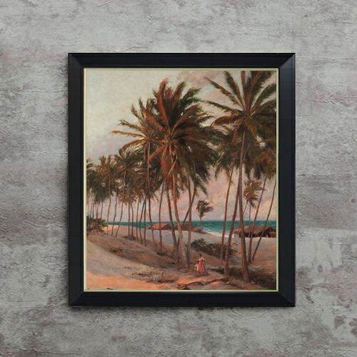 【油絵 直筆仕上げ】フィゲイレード Praia de Fortaleza F10 【シンプルフレーム】 絵画 販売 10号 油彩 風景画 560×485mm 複製画 送料無料 プレゼント ギフト 開店祝い 開業祝い 退職祝い 新築祝い リビング 玄関 モダン アートフレーム 壁掛け