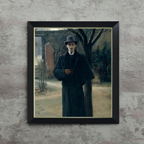 【油絵 直筆仕上げ】ルシニョール Portrait of Miquel Utrillo F10 【シンプルフレーム】 絵画 販売 10号 油彩 人物画 560×485mm 複製画 送料無料 プレゼント ギフト 開店祝い 開業祝い 退職祝い 新築祝い リビング 玄関 モダン アートフレーム 壁掛け|絵画販売アートレスト