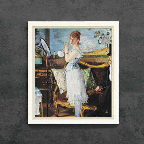 【油絵 直筆仕上げ】マネ ナナ F10 【シンプルフレーム】 絵画 販売 10号 油彩 人物画 560×485mm 複製画 送料無料 プレゼント ギフト 開店祝い 開業祝い 退職祝い 新築祝い リビング 玄関 モダン アートフレーム 壁掛け