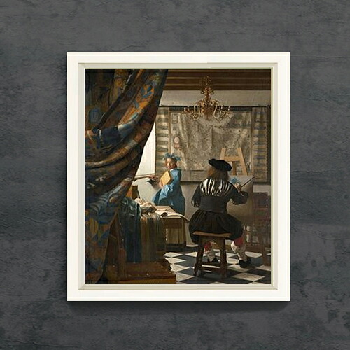 【油絵 直筆仕上げ】フェルメール 絵画芸術 F10 【シンプルフレーム】 絵画 販売 10号 油彩 人物画 560×485mm 複製画 送料無料 プレゼント ギフト 開店祝い 開業祝い 退職祝い 新築祝い リビング 玄関 モダン アートフレーム 壁掛け