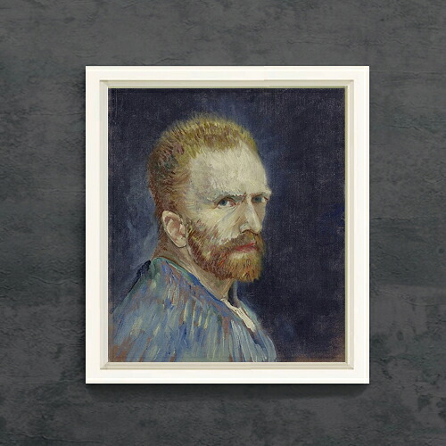 【油絵 直筆仕上げ】ゴッホ 自画像 F10 【シンプルフレーム】 絵画 販売 10号 油彩 人物画 560×485mm 複製画 送料無料 プレゼント ギフト 開店祝い 開業祝い 退職祝い 新築祝い リビング 玄関 モダン アートフレーム 壁掛け