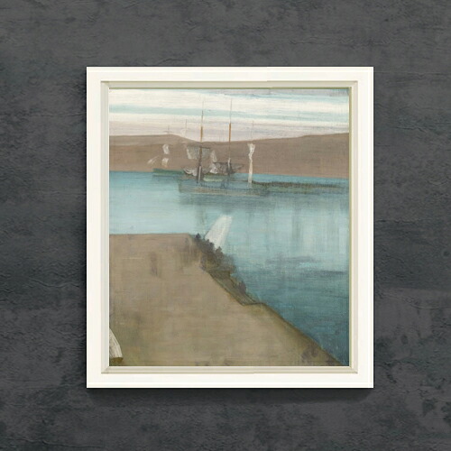 【油絵 直筆仕上げ】ホイッスラー Valparaiso Harbor 【シンプルフレーム】 絵画 販売 10号 油彩 抽象画 560&times;485mm 複製画 送料無料 プレゼント ギフト 開店祝い 開業祝い 退職祝い 新築祝い リビング 玄関 モダン アートフレーム 壁掛け｜絵画販売アートレスト