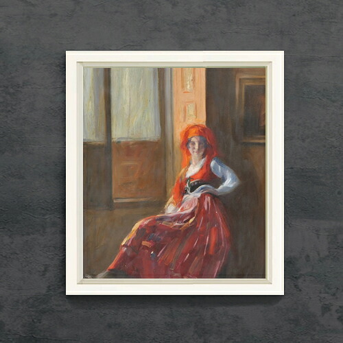 【油絵 直筆仕上げ】カルネイロ Young Lady from Minho F10 【シンプルフレーム】 絵画 販売 10号 油彩 人物画 560&times;485mm 複製画 送料無料 プレゼント ギフト 開店祝い 開業祝い 退職祝い 新築祝い リビング 玄関 モダン アートフレーム 壁掛け｜絵画販売アートレスト