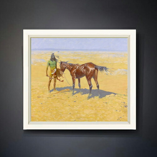 【油絵 直筆仕上げ】レミントン Ridden Down F10 【シンプルフレーム】 絵画 販売 10号 油彩 風景画 560×485mm 複製画 送料無料 プレゼント ギフト 開店祝い 開業祝い 退職祝い 新築祝い リビング 玄関 モダン アートフレーム 壁掛け|絵画販売アートレスト