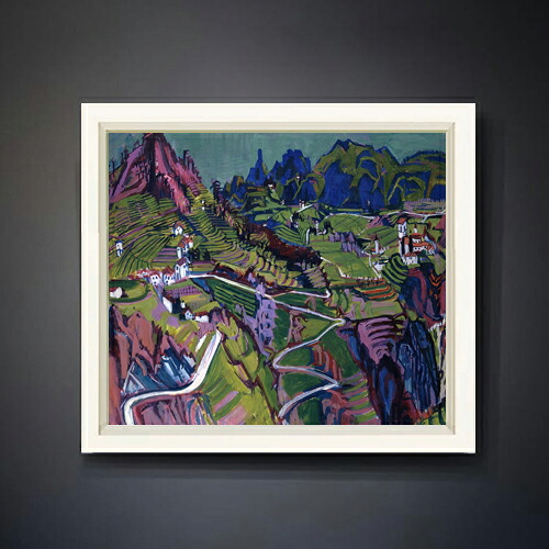 【油絵 直筆仕上げ】アルバート・ミュラー ティチーノの風景画 F10 【シンプルフレーム】 絵画 販売 10号 油彩 風景画 560&times;485mm 複製画 送料無料 プレゼント ギフト 開店祝い 開業祝い 退職祝い 新築祝い リビング 玄関 モダン アートフレーム 壁掛け｜絵画販売アートレスト