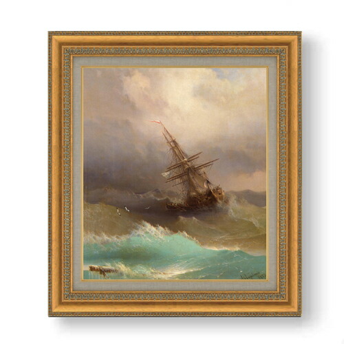 楽天市場】【油絵 直筆仕上げ】アイヴァゾフスキー 嵐の中の船 F10