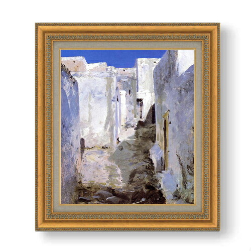 【油絵 直筆仕上げ】サージェント アルジェーの通り F10 【額入り】 絵画 販売 10号 油彩 風景画 677×603mm 複製画 送料無料 プレゼント ギフト 開店祝い 開業祝い 退職祝い 新築祝い リビング 玄関 モダン アートフレーム 壁掛け|絵画販売アートレスト
