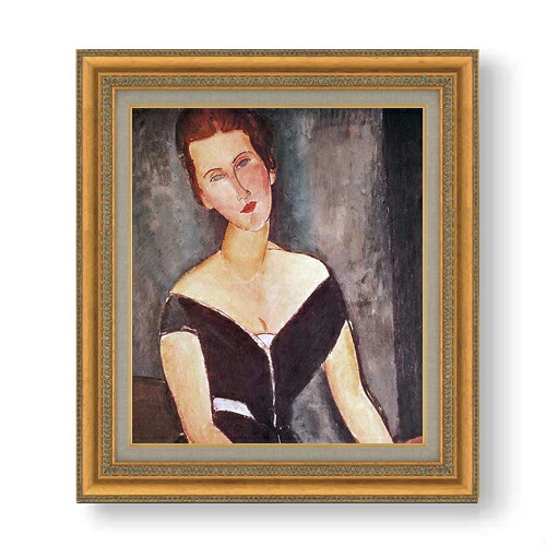 【油絵 直筆仕上げ】モディリアーニ ヴァン・ムイデン夫人の肖像 F10 【額入り】 絵画 販売 10号 油彩 人物画 677&times;603mm 複製画 送料無料 プレゼント ギフト 開店祝い 開業祝い 退職祝い 新築祝い リビング 玄関 モダン アートフレーム 壁掛け｜絵画販売アートレスト 30,875円
