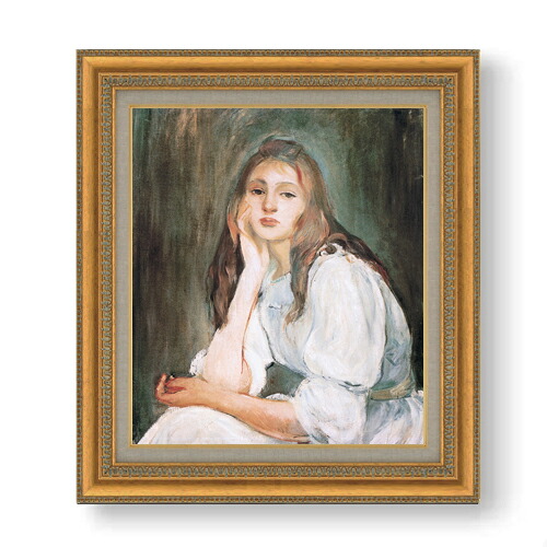 【油絵 直筆仕上げ】ベルト・モリゾ 夢見るジュリー F10 【額入り】 絵画 販売 10号 油彩 人物画 677×603mm 複製画 送料無料 プレゼント ギフト 開店祝い 開業祝い 退職祝い 新築祝い リビング 玄関 モダン アートフレーム 壁掛け|絵画販売アートレスト