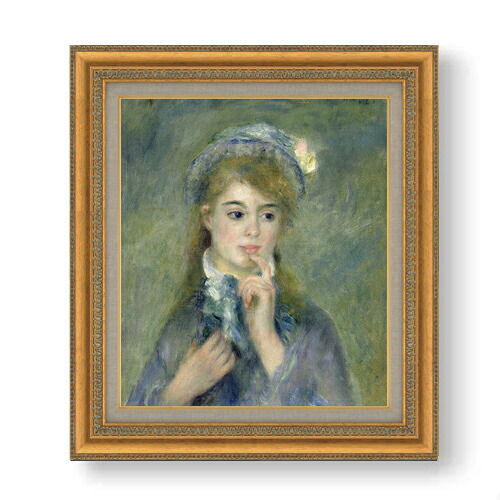 【油絵 直筆仕上げ】ルノワール 若い娘の肖像 F10 【額入り】 絵画 販売 10号 油彩 人物画 677&times;603mm 複製画 送料無料 プレゼント ギフト 開店祝い 開業祝い 退職祝い 新築祝い リビング 玄関 モダン アートフレーム 壁掛け｜絵画販売アートレスト