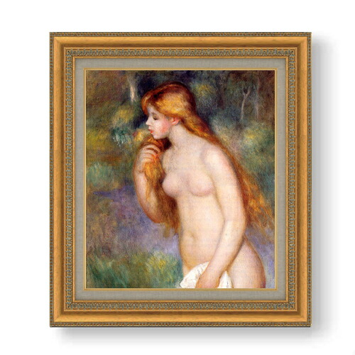【油絵 直筆仕上げ】ルノワール 立つ浴女 F10 【額入り】 絵画 販売 10号 油彩 人物画 677&times;603mm 複製画 送料無料 プレゼント ギフト 開店祝い 開業祝い 退職祝い 新築祝い リビング 玄関 モダン アートフレーム 壁掛け｜絵画販売アートレスト