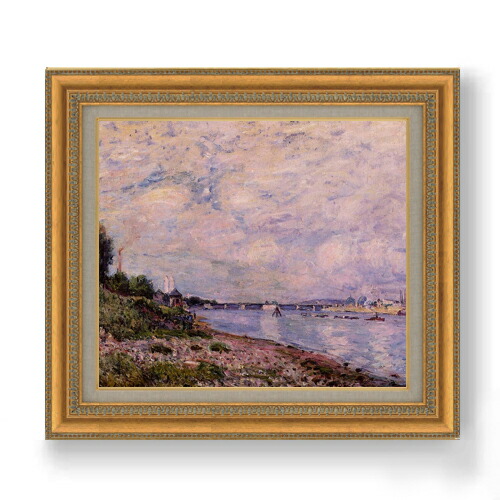 【油絵 直筆仕上げ】シスレー ブージヴァルの風景 F10 【額入り】 絵画 販売 10号 油彩 風景画 677&times;603mm 複製画 送料無料 プレゼント ギフト 開店祝い 開業祝い 退職祝い 新築祝い リビング 玄関 モダン アートフレーム 壁掛け｜絵画販売アートレスト 30,875円