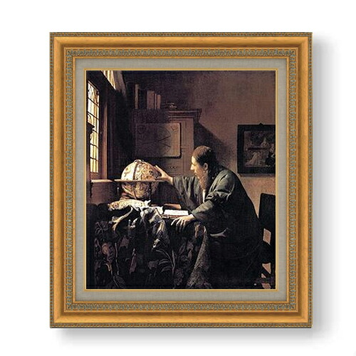 【油絵 直筆仕上げ】フェルメール 天文学者 F10 【額入り】 絵画 販売 10号 油彩 人物画 677×603mm 複製画 送料無料 プレゼント ギフト 開店祝い 開業祝い 退職祝い 新築祝い リビング 玄関 モダン アートフレーム 壁掛け|絵画販売アートレスト