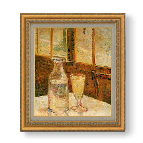 【油絵 直筆仕上げ】ゴッホ アブサンのある静物 F10 【額入り】 絵画 販売 10号 油彩 静物画 677&times;603mm 複製画 送料無料 プレゼント ギフト 開店祝い 開業祝い 退職祝い 新築祝い リビング 玄関 モダン アートフレーム 壁掛け｜絵画販売アートレスト 30,875円