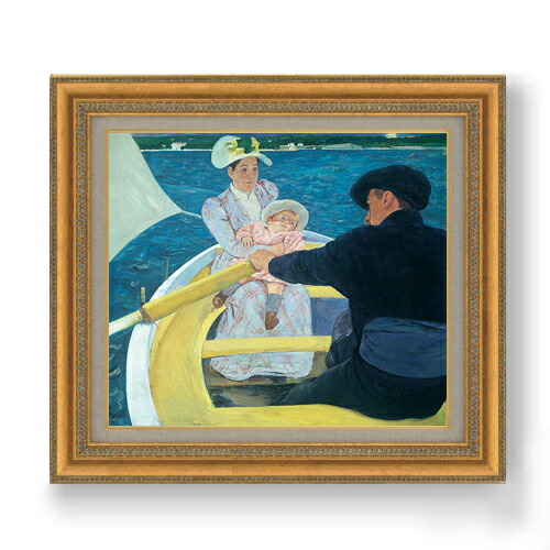【油絵 直筆仕上げ】メアリー・カサット 舟遊び F10 【額入り】 絵画 販売 10号 油彩 風景画 677×603mm 複製画 送料無料 プレゼント ギフト 開店祝い 開業祝い 退職祝い 新築祝い リビング 玄関 モダン アートフレーム 壁掛け|絵画販売アートレスト