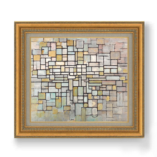 【油絵 直筆仕上げ】ピート・モンドリアン Composition no2 F10 【額入り】 絵画 販売 10号 油彩 抽象画 677×603mm 複製画 送料無料 プレゼント ギフト 開店祝い 開業祝い 退職祝い 新築祝い リビング 玄関 モダン アートフレーム 壁掛け|絵画販売アートレスト