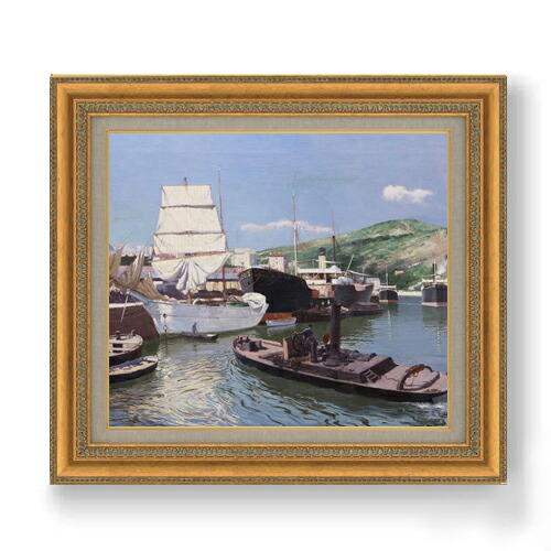 【油絵 直筆仕上げ】アバデス Port of Bilbao F10 【額入り】 絵画 販売 10号 油彩 風景画 677×603mm 複製画 送料無料 プレゼント ギフト 開店祝い 開業祝い 退職祝い 新築祝い リビング 玄関 モダン アートフレーム 壁掛け|絵画販売アートレスト