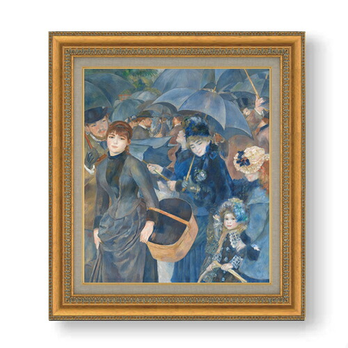 【油絵 直筆仕上げ】ルノワール 雨傘 F10 【額入り】 絵画 販売 10号 油彩 風景画 677×603mm 複製画 送料無料 プレゼント ギフト 開店祝い 開業祝い 退職祝い 新築祝い リビング 玄関 モダン アートフレーム 壁掛け|絵画販売アートレスト