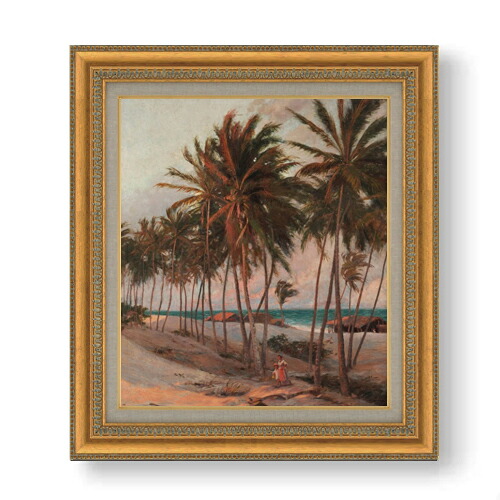 【油絵 直筆仕上げ】フィゲイレード Praia de Fortaleza F10 【額入り】 絵画 販売 10号 油彩 風景画 677&times;603mm 複製画 送料無料 プレゼント ギフト 開店祝い 開業祝い 退職祝い 新築祝い リビング 玄関 モダン アートフレーム 壁掛け｜絵画販売アートレスト