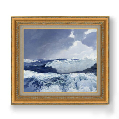 【油絵 直筆仕上げ】フレデリック・ジャッド・ウォー Mid Ocean F10 【額入り】 絵画 販売 10号 油彩 風景画 677×603mm 複製画 送料無料 プレゼント ギフト 開店祝い 開業祝い 退職祝い 新築祝い リビング 玄関 モダン アートフレーム 壁掛け|絵画販売アートレスト